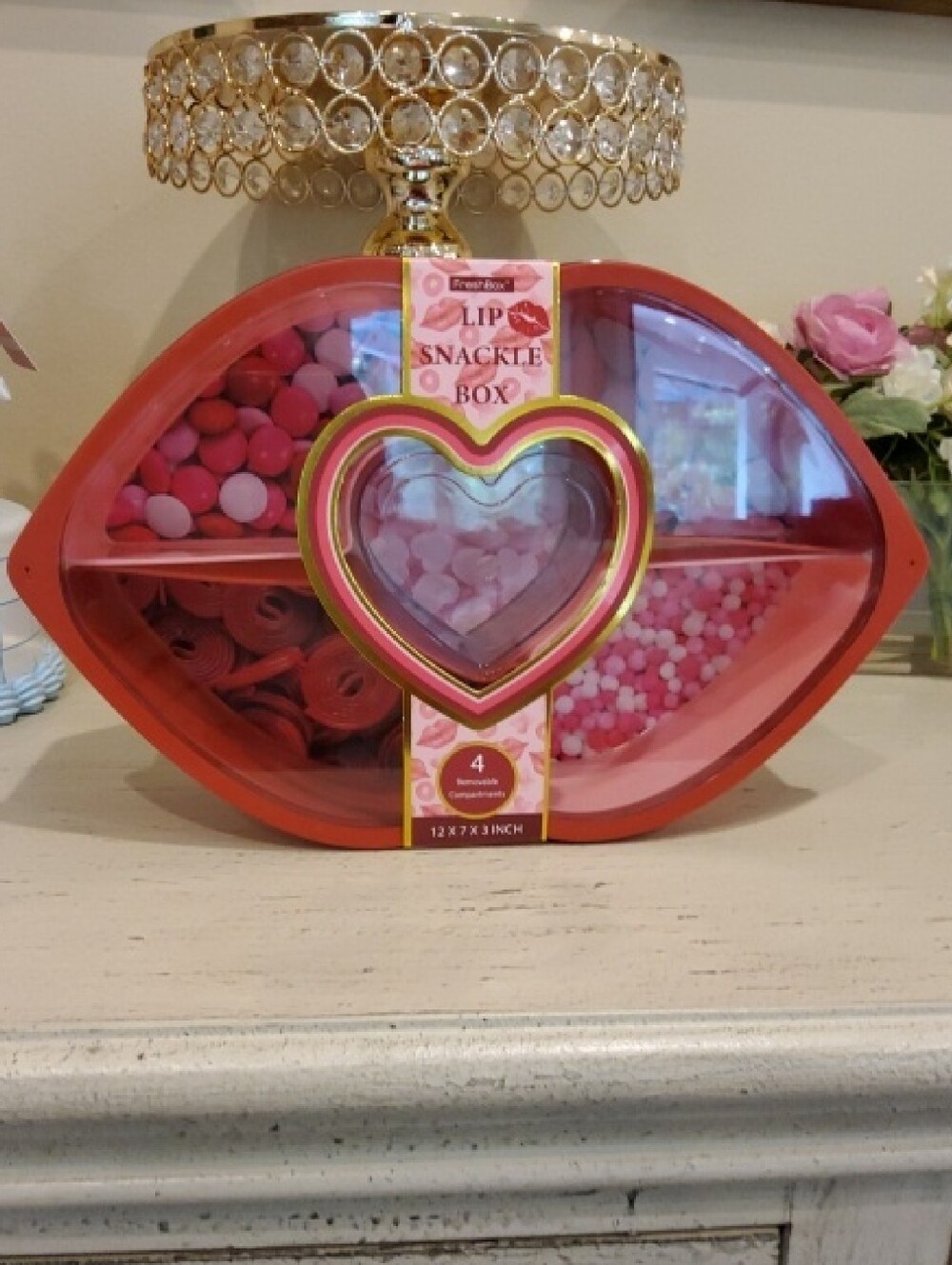 Lip Snackle Box Candy Organizer - Red & Pink